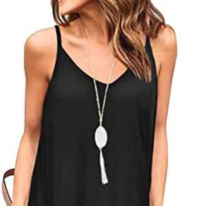 Grecerelle Black Casual Summer Beach Maxi Dress with Pockets Size Small